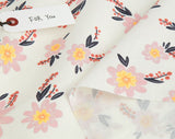Tropical Flowers Floral Patterned Fabric made in Korea by the Half Yard