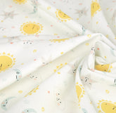 Cloud Star Sun Kids Patterned Fabric made in Korea by the Half Yard