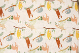Kawaii Sloth tossed Fabric made in Korea by the Half Yard