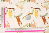 Kawaii Sloth tossed Fabric made in Korea by the Half Yard