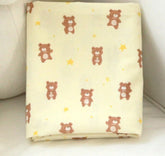 ハーフヤードデジタルテキスタイルプリントによる韓国製クマ人形星柄生地