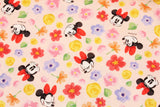韓国でプリントされたディズニーミニーマウスフラワーコットン抗生物質生地(半ヤード単位)