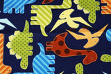 Dinosaurs printed Navy Fabric Urban Zoologie Ann Kelle for Robert Kaufman by the Half Yard