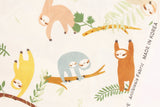 Kawaii Sloth tossed Fabric made in Korea by the Half Yard