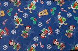 Christmas Disney Mickey Mouse Minnie Mouse Donald Duck Pluto Fabric made in Korea by the Half Yard