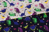 韓国製のかわいい恐竜柄の抗菌生地(半ヤード)