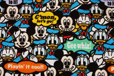 韓国でプリントされたディズニーベビーミッキーマウスドナルドダックコットン生地(半ヤード単位)