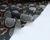 Pom pom Flowers Craspedia Flower Cotton Fabric made in Korea by the Half Yard