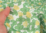 Four Leaf Clover Flowers Patterned Fabric made in Korea by the Half Yard