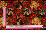 Dogs Puppies printed Fabric by Joann by the Half Yard 45cm by 108cm or 18" by 43"