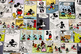 ミッキーマウス、ミニーマウスのプリント生地、韓国製、漫画スタイル、半ヤード単位
