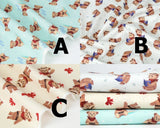 韓国製のテディベア柄生地(半ヤード単位)