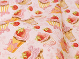 Muffin Strawberry Patterned Fabric made in Korea by the Half Yard