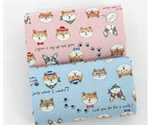 Dog Face Shiba French Bulldog Oxford Fabric made in Korea by the Half Yard