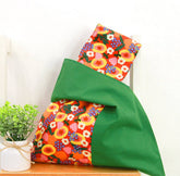 Orange Bloom Flower patterned Fabric, Floral Fabric made in Korea by the Half Yard