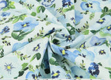 Delphinum Flower patterned Fabric, Floral Fabric made in Korea by the Half Yard