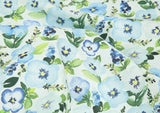 Delphinum Flower patterned Fabric, Floral Fabric made in Korea by the Half Yard
