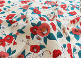 Camellia Flower patterned Fabric made in Korea by Half Yard