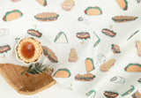 Sandwich Hot dog Sausage Patterned made in Korea by Half Yard