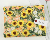 Sunflower Floral patterned Fabric, Flowers Fabric made in Korea by the Half Yard