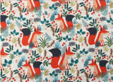 Forest Fox Patterned Fabric made in Korea by Half Yard