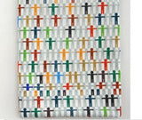 韓国製のカラフルな人型模様の生地(半ヤード単位)