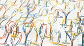 Wine Glass Patterned Fabric made in Korea by Half Yard