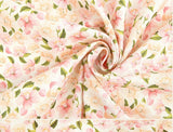 Azalea Flower patterned Fabric, Floral Fabric made in Korea by the Half Yard