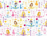 Disney Princess Cinderella Belle Rapunzel Jasmine Fabric printed in Korea by the Half Yard