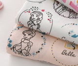 Disney Princess Cinderella Belle Rapunzel Jasmine Fabric printed in Korea by the Half Yard