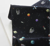 Universe Space Man planet Patterned Fabric made in Korea by the Half Yard