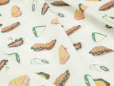 Sandwich Hot dog Sausage Patterned made in Korea by Half Yard