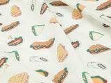 Sandwich Hot dog Sausage Patterned made in Korea by Half Yard