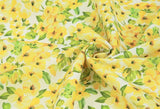 Rapeseed Flower patterned Fabric, Floral Fabric made in Korea by the Half Yard
