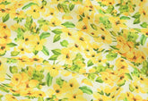 Rapeseed Flower patterned Fabric, Floral Fabric made in Korea by the Half Yard