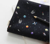 Universe Space Man planet Patterned Fabric made in Korea by the Half Yard