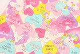 Pastel Unicorn Love Hearts Oxford Fabric made in Japan by the Half Yard