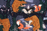 Night Ride Fox Bear Animals Rae Ritchie Fabric by dear Stellar Fabrics by the Half Yard