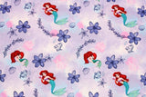 Disney Princess Mermaid Ariel Fabric printed in Korea by the Half Yard