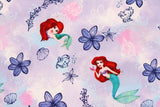 Disney Princess Mermaid Ariel Fabric printed in Korea by the Half Yard
