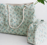 トロピカルな生地、ヤシの木柄の韓国製生地(半ヤード単位)