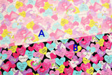 Pastel Unicorn Love Hearts Oxford Fabric made in Japan by the Half Yard
