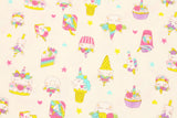 Pastel Unicorn Icecream Cake Oxford Fabric made in Japan by the Half Yard