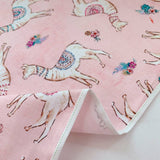 Lama Llama printed Fabric by the Half Yard