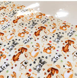 Dog Puppy printed Fabric by the Half Yard