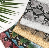 ヘビ皮模様の生地、韓国製デジタルテキスタイルプリント、半ヤード単位