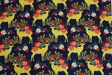 Yes Deer Flowers Cotton Fabric by Michael Miller by the Half Yard