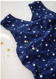 Stars Lunar Moon Patterned Fabric made in Korea by the Half Yard
