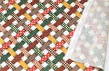Christmas Ribbon patterned Fabric made in Korea by the Half Yard
