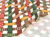 Christmas Ribbon patterned Fabric made in Korea by the Half Yard